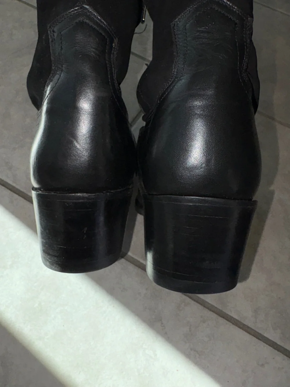VINTAGE RARE!! OLD GRINGO Black Leather Suede Over Knee Crystal Western Boot 8